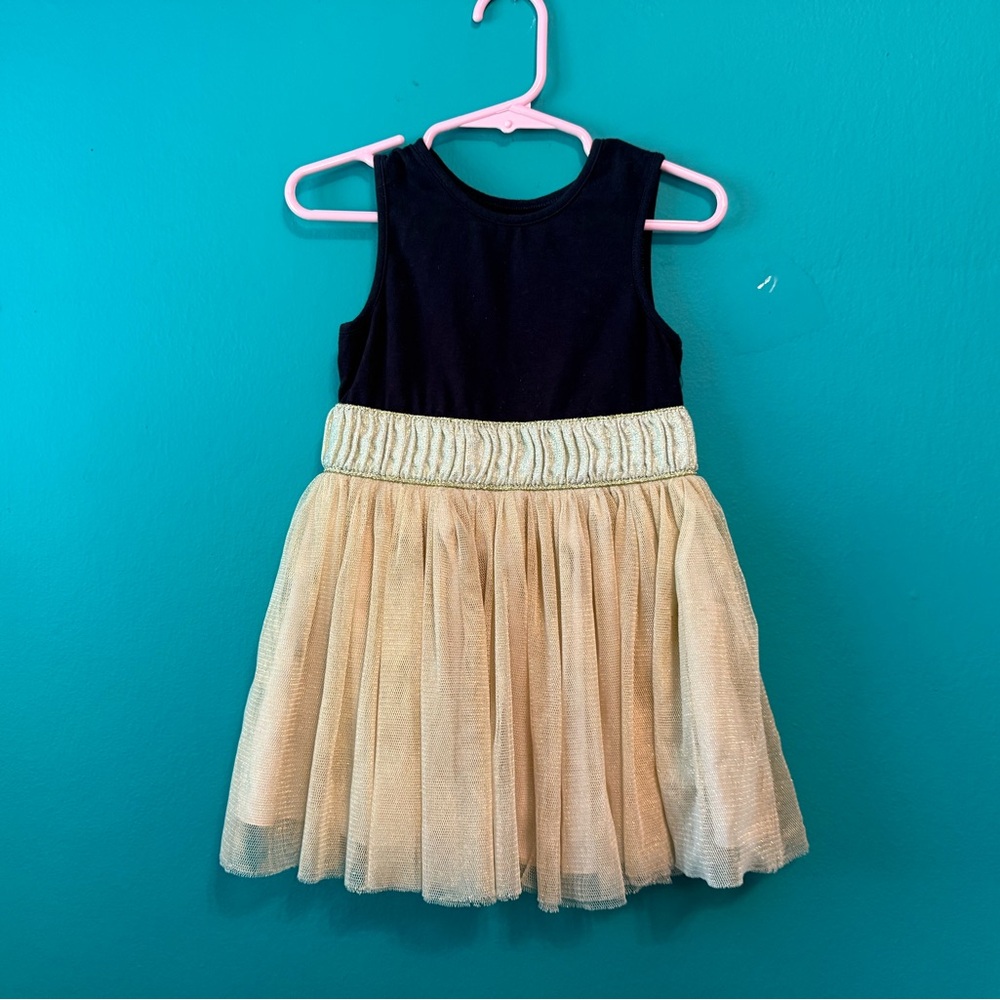 Elegant Navy and Gold Kids Dress